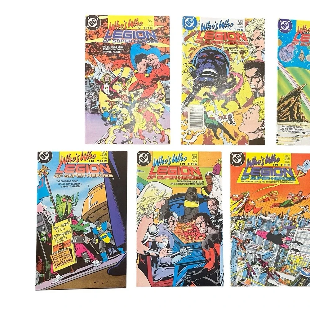 DC Who's Who Legion of Super Heroes Volume 1 - 7 Comic Books Complete Lot 1988